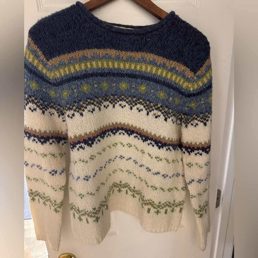 Marsh Landing by Amanda Smith Sweater Womens S Fair Isle Crew Neck Acrylic Wool